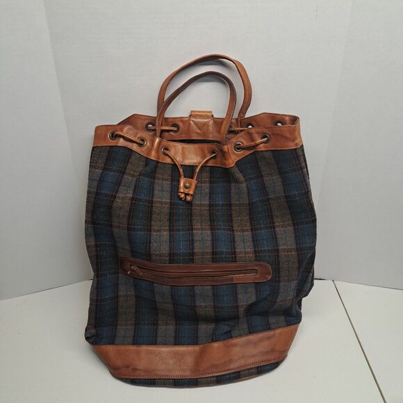 Banana Republic Handbags - Vintage Banana Republic Plaid Bucket Bag Made In Italy